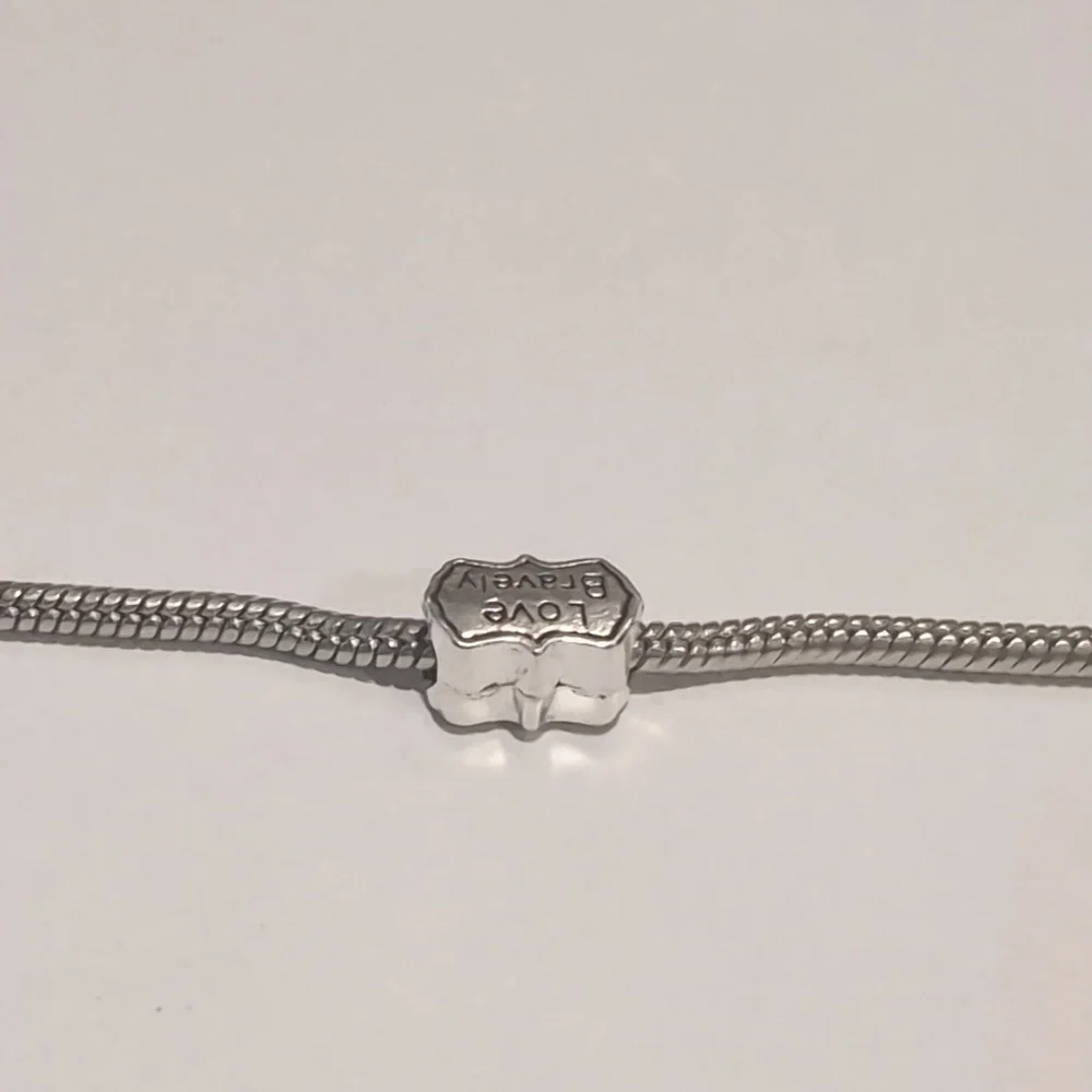Silver Love Bravely Charm for‎ Pandora Style Bracelet